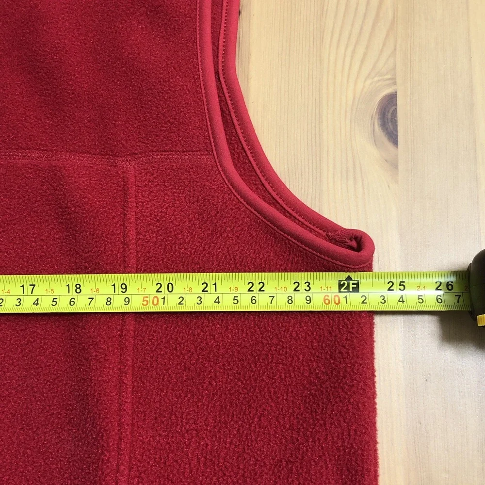 L.L. Bean Polartec Full Zip Fleece Vest Mens Sz L Red Pockets Comfortable